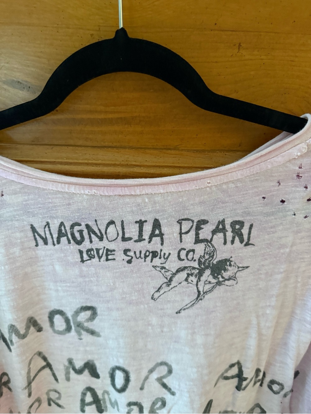Magnolia Pearl Light Pink "LOVE" Graphic Short Sleeve Tee - Picture 5 of 6